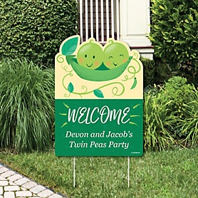 Twins-Two-Peas-Party-Welcome-Yard-Signs